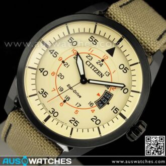 Citizen Eco-Drive Aviator Fabric Strap Mens Watch AW1365-19P