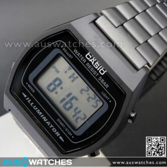 Casio Retro Design LED Backlight Black Digital Watch B640WB-1A, B640WB