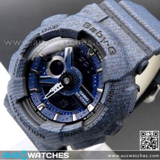Casio Baby-G Denim Pattern Analogue Digital Limited Sport Watch BA-110DC-2A1, BA110DC