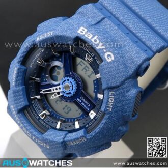 Casio Baby-G Denim Pattern Analogue Digital Limited Sport Watch BA-110DC-2A2, BA110DC