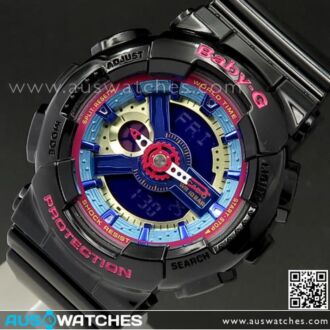 Casio Baby-G Analog Digital 100M Ladies Sport Watch BA-112-1A, BA112