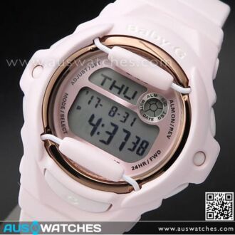 Casio Baby-G Light Pink and Gold Alarm Sport Watch BG-169G-4B, BG169G