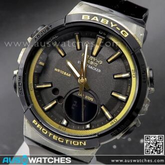 Casio Baby-G Step Tracker Analogue Digital Black Gold Watch BGS-100GS-1A, BGS100GS