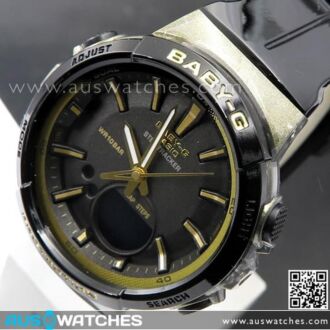 Casio Baby-G Step Tracker Analogue Digital Black Gold Watch BGS-100GS-1A, BGS100GS