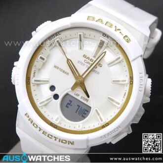 Casio Baby-G Step Tracker Analogue Digital White Gold Watch BGS-100GS-7A, BGS100GS