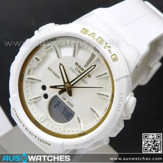 Casio Baby-G Step Tracker Analogue Digital White Gold Watch BGS-100GS-7A, BGS100GS
