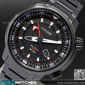 Citizen Eco-Drive Promaster Land GMT All Black Mens Watch BJ7086-57E