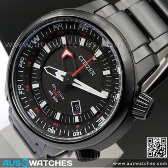 Citizen Eco-Drive Promaster Land GMT All Black Mens Watch BJ7086-57E