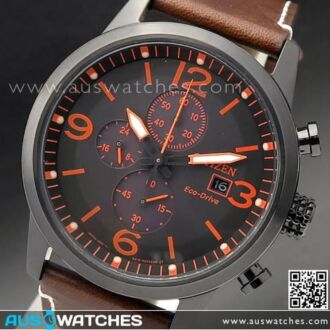 Citizen Eco-Drive Chronograph Leather Strap Watch CA0617-11E