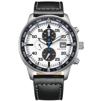 Citizen Eco-Drive Chronograph Leather Strap Watch CA0880-07A