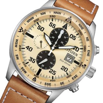 Citizen Eco-Drive Chronograph Leather Strap Watch CA0880-15X