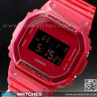 Casio G-Shock Color Skeleton Red Jelly Clear Watch DW-5600SB-4, DW5600SB