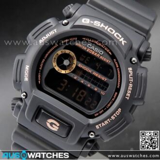 Casio G-Shock Black and Rose Gold Alarm Stopwatch Watch DW-9052GBX-1A4, DW9052GBX