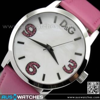D&G Pose Ladies' White Dial Leather Strap Watch DW0693