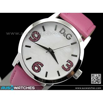 D&G Pose Ladies' White Dial Leather Strap Watch DW0693