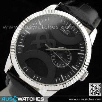 D&G Twin Tip Black Leather Strap Mens Watch DW0696