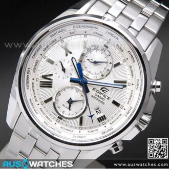 Casio Edifice World Time Sapphire Alarm Mens Watch EFB-301JD-7A, EFB301JD Made in Japan