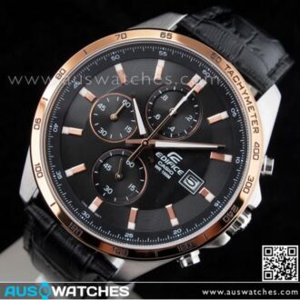 Casio Edifice Chronograph Genuine Leather Band Watch EFR-512L-1AV, EFR512L