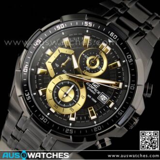 Casio Edifice Black Gold Ion Plated Mens Watches EFR-539BK-1AV, EFR539BK