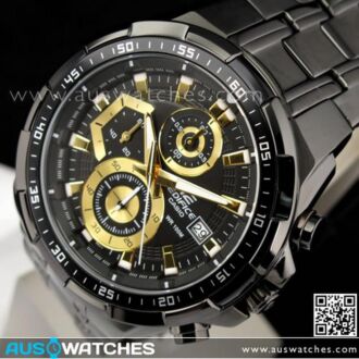 Casio Edifice Black Gold Ion Plated Mens Watches EFR-539BK-1AV, EFR539BK