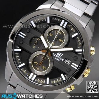 Casio Edifice Chronograph Black Gold Mens Watch EFR-543BK-1A9, EFR543BK