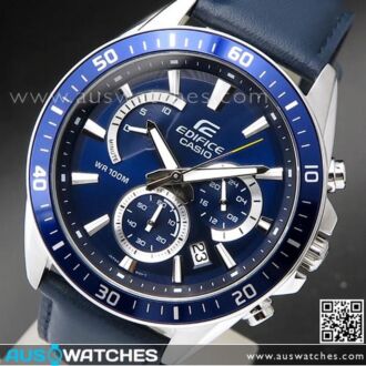 Casio Edifice Blue Genuine Leather Band Watch EFR-552L-2AV, EFR552L