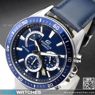 Casio Edifice Blue Genuine Leather Band Watch EFR-552L-2AV, EFR552L