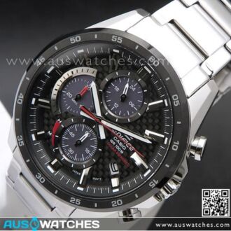 Casio Edifice Solar Chronograph Carbon Fiber Dial Watch EQS-900DB-1AV, EQS900DB