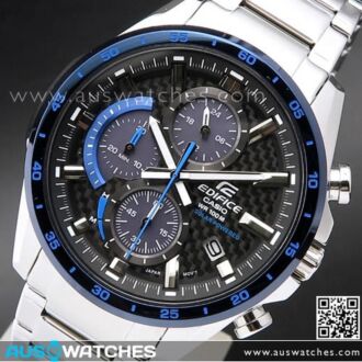 Casio Edifice Solar Chronograph Carbon Fiber Dial Watch EQS-900DB-2AV, EQS900DB