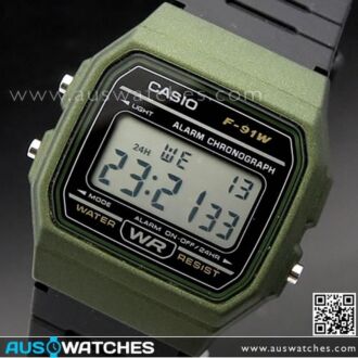 Casio Digital Water Resistant Classic Unisex Watch F-91WM-3A, F91WM