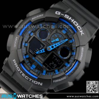 Casio G-Shock Velocity Indicator 200M Alarm Watch GA-100-1A2, GA100