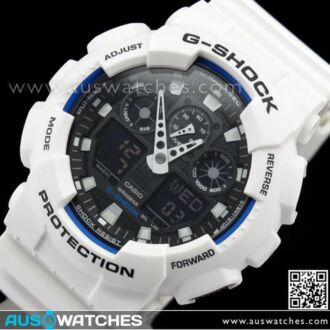 Casio G-Shock White Analog Digital Watch GA-100B-7A GA100B