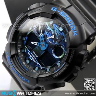 Casio G-Shock Matte Black with Blue Limited Sport Watch GA-100CB-1A, GA100CB