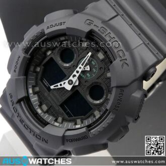 Casio G-Shock Matte Black Military 200M Limited Sport Watch GA-100MB-1A, GA100MB