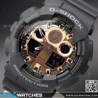 Casio G-Shock Black and Rose Gold Analog Digital Watch GA-100MMC-1A, GA100MMC