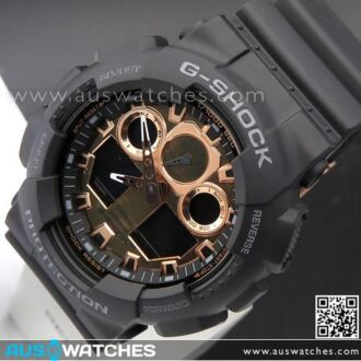 Casio G-Shock Black and Rose Gold Analog Digital Watch GA-100MMC-1A, GA100MMC