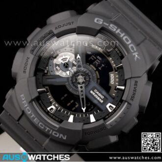 Casio G-Shock All Black Analog Digital Display Watch GA-110-1B, GA110