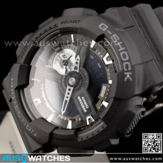 Casio G-Shock All Black Analog Digital Display Watch GA-110-1B, GA110