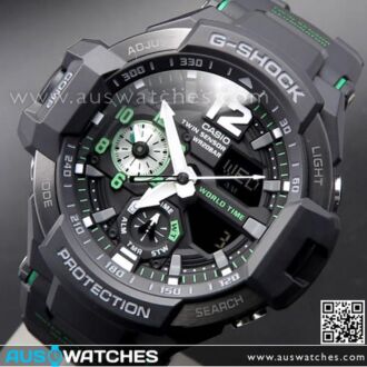 Casio G-Shock GRAVITYMASTER 200M Thermometer Compass Watch GA-1100-1A3, GA1100