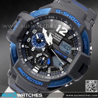 Casio G-Shock GRAVITYMASTER 200M Thermometer Compass Watch GA-1100-2B, GA1100