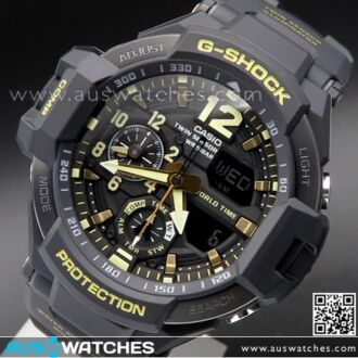 Casio G-Shock GRAVITYMASTER 200M Thermometer Compass Watch GA-1100GB-1A, GA1100GB