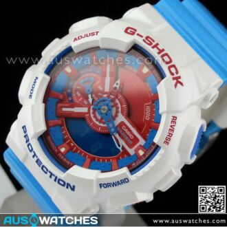 Casio G-Shock Red and Blue World Time Limited Watch GA-110AC-7, GA110AC