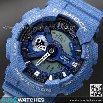 Casio G-Shock Denim Pattern Analogue Digital Limited Sport Watch GA-110DC-2A, GA110DC