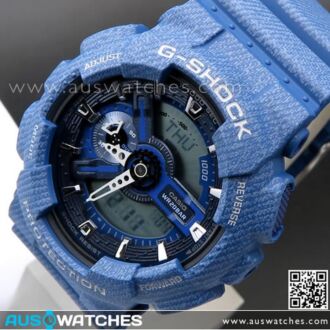 Casio G-Shock Denim Pattern Analogue Digital Limited Sport Watch GA-110DC-2A, GA110DC