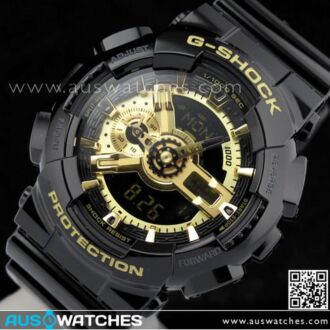 Casio G-Shock Black and Gold Analog Digital Display Watch GA-110GB-1A, GA110GB