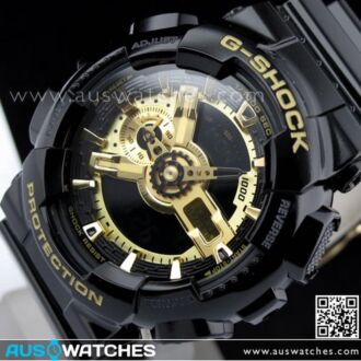 Casio G-Shock Black and Gold Analog Digital Display Watch GA-110GB-1A, GA110GB