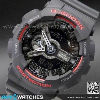 Casio G-Shock 200M Analog Digital Black and Red Sport Watch GA-110HR-1A, GA110HR