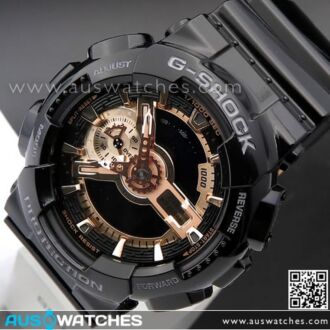 Casio G-Shock Black and Rose Gold Analog Digital Watch GA-110MMC-1A, GA110MMC