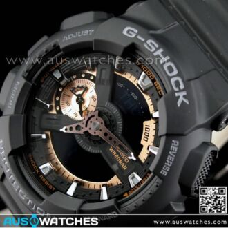 Casio G-Shock Black Rose Gold 200M World Time Watch GA-110RG-1A, GA110RG