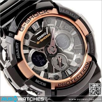 Casio G-Shock Analog Digital Rose Gold World Time Watch GA-200RG-1A.GA200RG